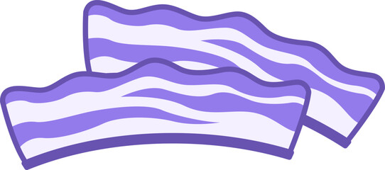 Colored Bacon Icon. Vector Illustration. Salted Pork, Meat. Delicious Food. Fast Food Concept