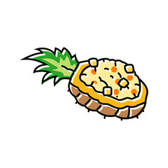 pineapple fried rice thai cuisine color icon vector. pineapple fried rice thai cuisine sign. isolated symbol illustration