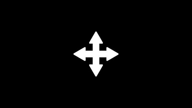 Increasing and decreasing screen size graphic animation. Alpha channel. Transparent background motion design. 4K resolution