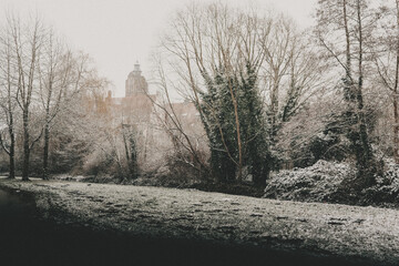 Snowfall in Salzwedel: A Historic Winter Scene