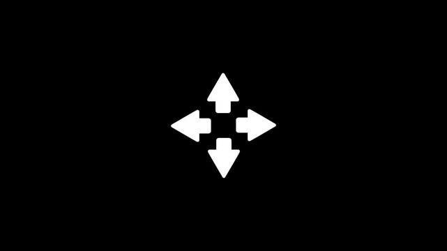 Increasing and decreasing screen size graphic animation. Alpha channel. Transparent background motion design. 4K resolution
