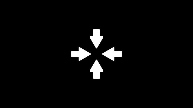 Increasing and decreasing screen size graphic animation. Alpha channel. Transparent background motion design. 4K resolution