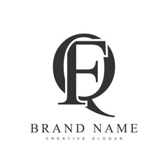 FQ trendy logotype template. Initial letter f and q classic font style. Creative logo for company name or identity.