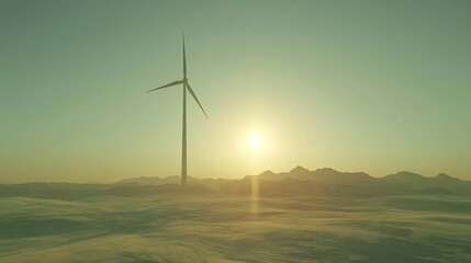 Obraz premium Expansive Wind Farm Across Rolling Hills at Sunset