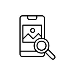 Image search outline icons, minimalist vector illustration ,simple transparent graphic element .Isolated on white background