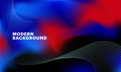 Abstract wave moving dots flow particles, modern background design for brochures, flyers, magazine, banner.