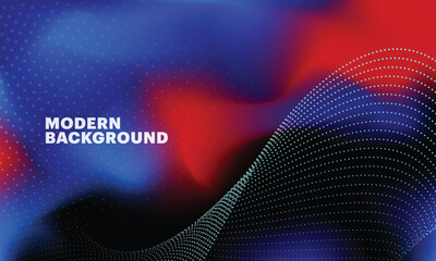 Abstract wave moving dots flow particles, modern background design for brochures, flyers, magazine, banner.