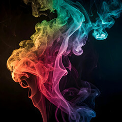 Obraz premium An explosive, crazy abstraction created from colorful smoke, swirling in vibrant hues