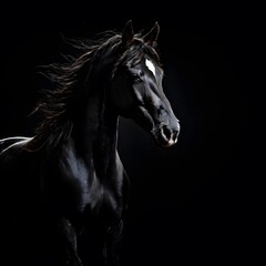 beautiful animal in a studio isolated on black wild life