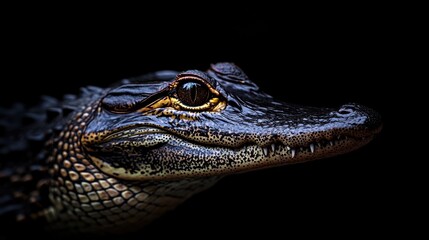 Obraz premium crocodile on a dark background
