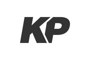 Obraz premium KP Techno Editable Font Logo For Corporate Branding. Bold, Futuristic Design With Unique Typographic Ideas. Minimal Custom Type And Dynamic Letter