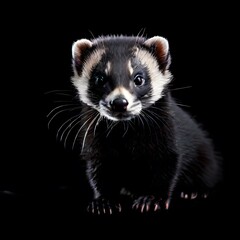 beautiful animal in a studio isolated on black wild life