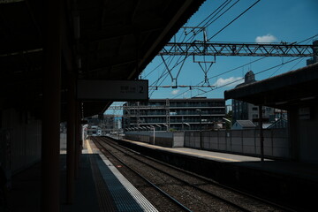 station in the morning