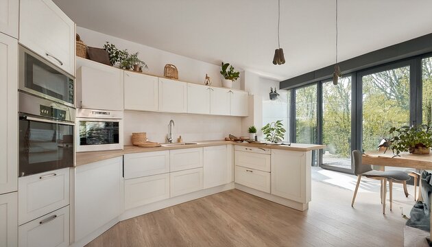 Cozy white and neutral kitchen showcasing stylish decor and functional layout for family gatherings