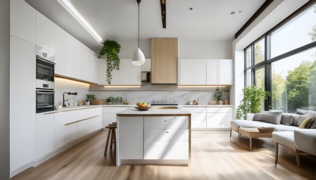 Cozy white and neutral kitchen showcasing stylish decor and functional layout for family gatherings