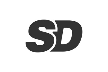 SD Techno Editable Font Logo For Corporate Branding. Bold, Futuristic Design With Unique Typographic Ideas. Minimal Custom Type And Dynamic Letter