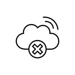 Internet down outline icons, minimalist vector illustration ,simple transparent graphic element .Isolated on white background