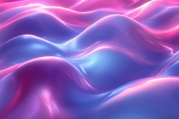 Obraz premium Abstract waves of pink and blue light create a dynamic, fluid visual effect.