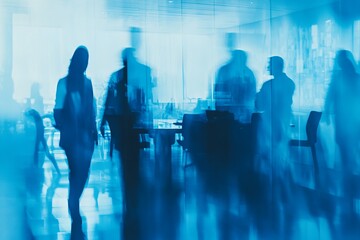 Business Meeting with Abstract Background and Double Exposure. AI generated illustration