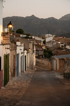 Street view in Bedmar and Garc&iacute;ez, Sierra M&aacute;gina, Ja&eacute;n, Spain, at dusk