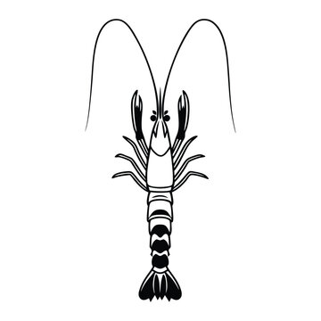 recommend clip art:  black minimalist shrimp silhouette.
