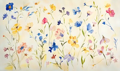 Wildflower watercolors capture the beauty of nature in soft pastel colors