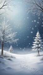 Fototapeta premium a snowy landscape illuminated in the morning with an almost magical light