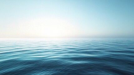 Obraz premium Calming Soft Blue Sky Gradient Over Tranquil Ocean Water Surface