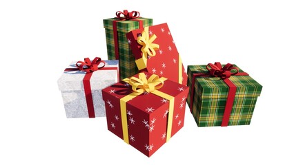 Fototapeta premium Christmas gift image illustration with white background