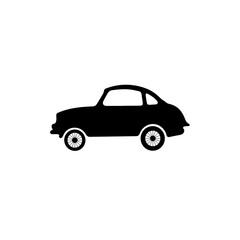 An old car model silhouette on white background