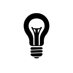 A light bulb silhouette on white background for innovation