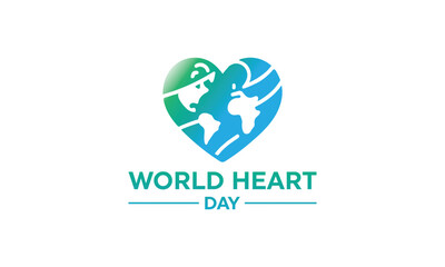 World Heart Day logo  september 29. Vector illustration., heart day celibration logo, heart day typography  logo