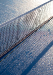 Fototapeta premium Frosty blue table texture outdoors