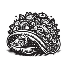 Taco silhouette vector illustration