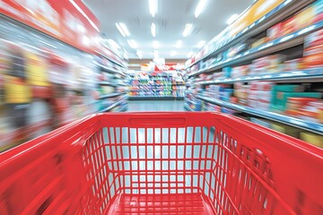 Shopping experience in grocery store aisle dynamic perspective retail environment consumer activity