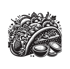 Taco silhouette vector illustration