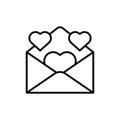 Love letter outline icons, minimalist vector illustration ,simple transparent graphic element .Isolated on white background