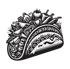 Taco silhouette vector illustration