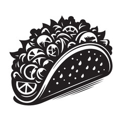 Taco silhouette vector illustration