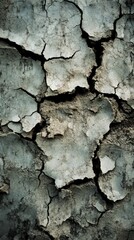 Obraz premium Cracked Earth Texture: A close-up shot reveals the intricate texture of parched earth, displaying deep fissures that symbolize resilience.