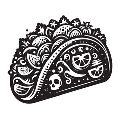 Taco silhouette vector illustration