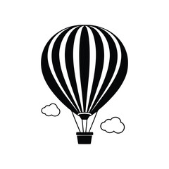 Obraz premium Hot Air Balloon in the Sky Silhouette Vector Design