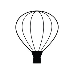 Hot Air Balloon in the Sky Silhouette Vector Design