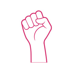 Raised Fist Hand Gesture Vector Design