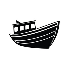 Small Boat Silhouette Sleek Vector Design