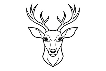 Deer head design vector on white background