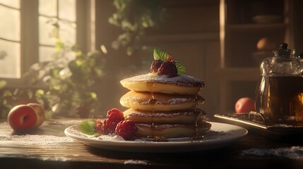 Indulgent Pancake Stack: A Delightful Breakfast Treat