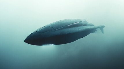 Obraz premium Modern underwater vehicle exploring deep ocean environments during twilight hours