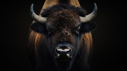 bison on a dark background