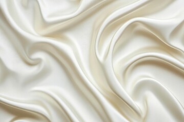 Creamy fabric, softly draped, elegant folds.